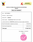 Reçu de paiement CFCE